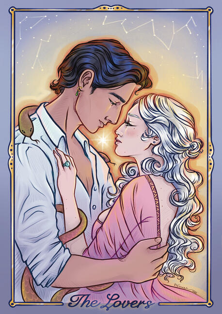 digital art, the lovers, tarot card